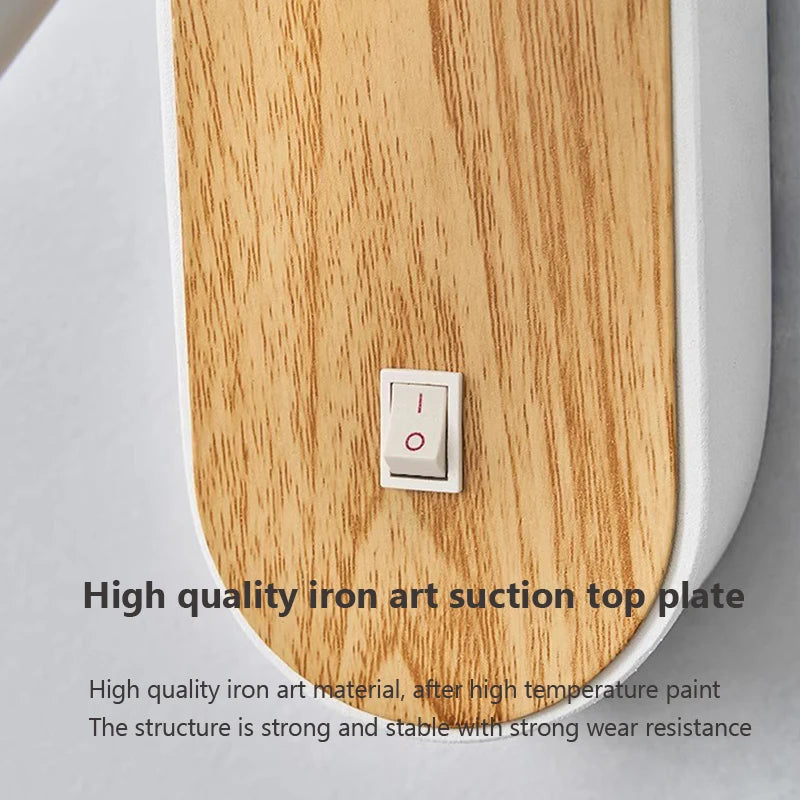 Applique murale LED nordique en grain de bois - vue 6 sur 8
