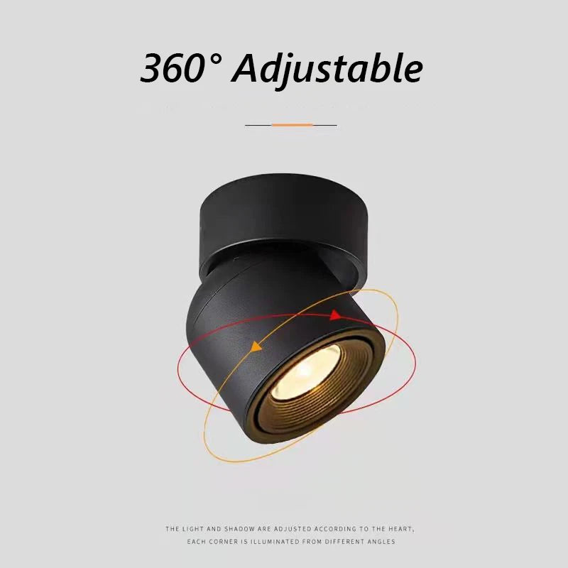 spot led brilm moderne intérieur aluminium downlight réglable 360° - vue 4 sur 11