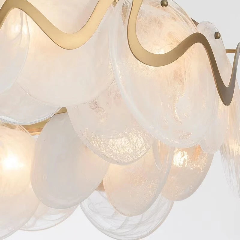 lustre moderne en verre doré pour décoration élégante - vue 6 sur 12