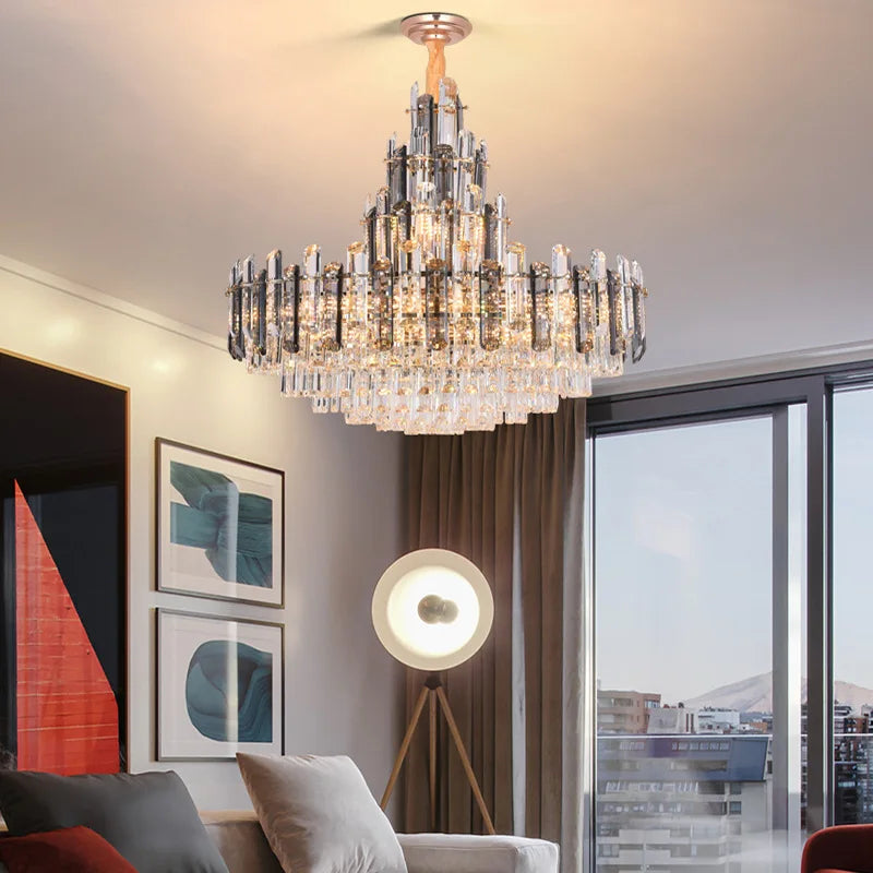 lustre suspendu ovales en cristal à led dimmable tendance 2022 - vue 5 sur 11