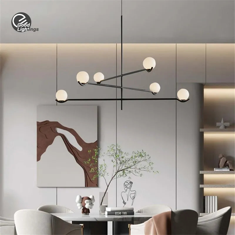 Lustre design plafond led or noir - vue 3 sur 14