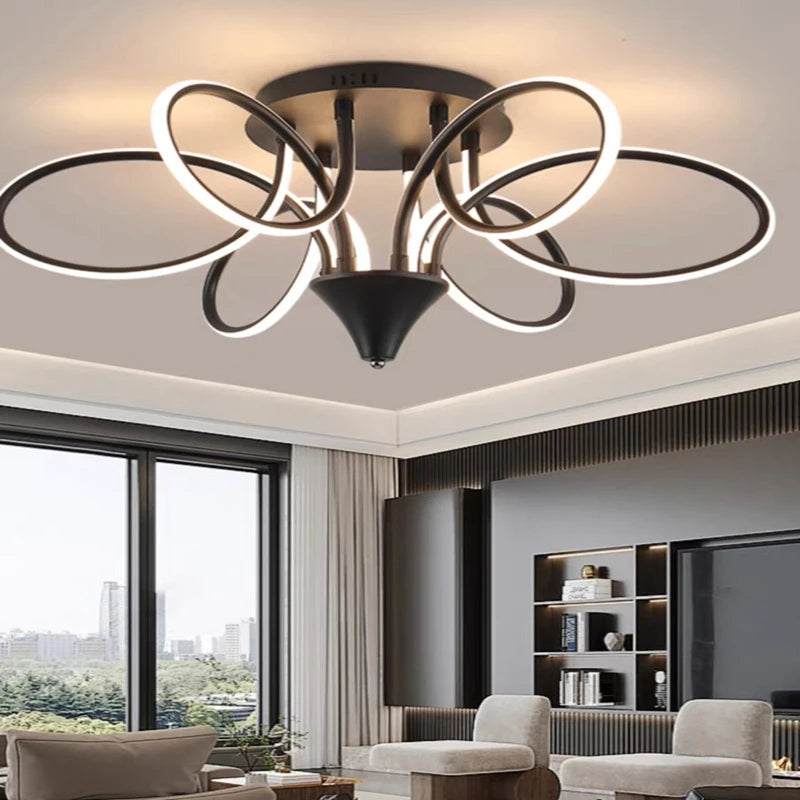 plafonnier led lumineux pour décoration intérieure moderne 2024 - vue 3 sur 9