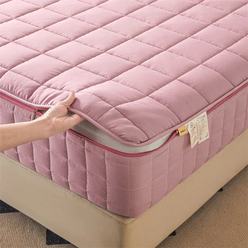 drap-housse épais avec fermeture éclair et protection anti-acariens