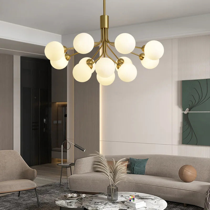 lampe nordique luxe en verre pour éclairage créatif moderne - vue 4 sur 10