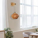 lampe de chevet rétro en rotin rétractable pour intérieur décoratif