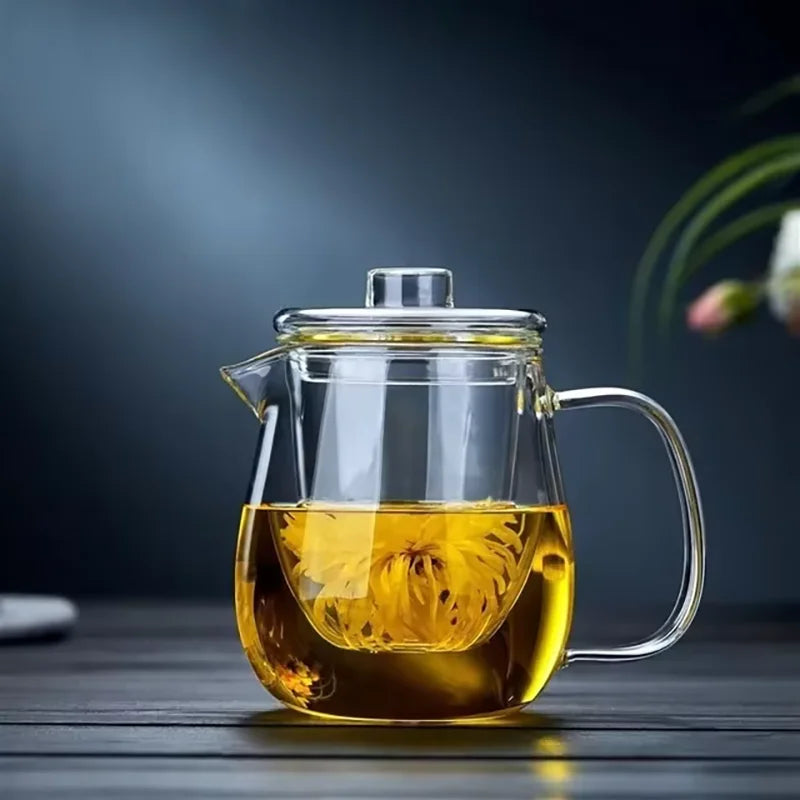 Théière verre borosilicate avec infuseur style moderne - vue 5 sur 7