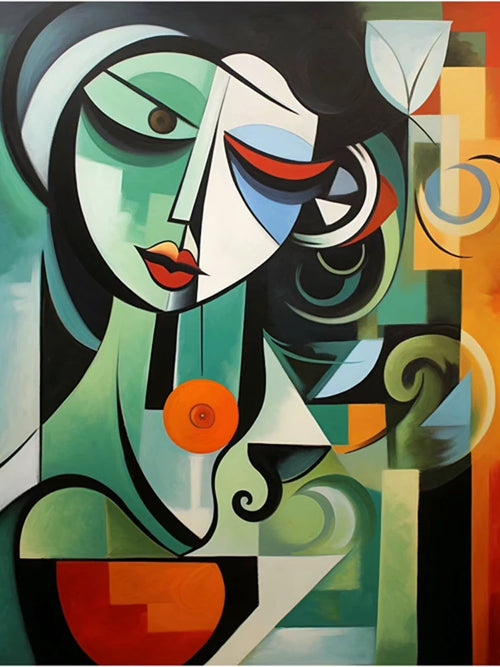 peinture au diamant femme abstraite style picasso 5D décoration intérieure