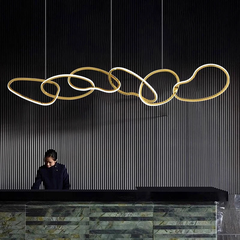 Lustre design moderne LED pour salon éclairage intérieur de salle à manger - vue 4 sur 11