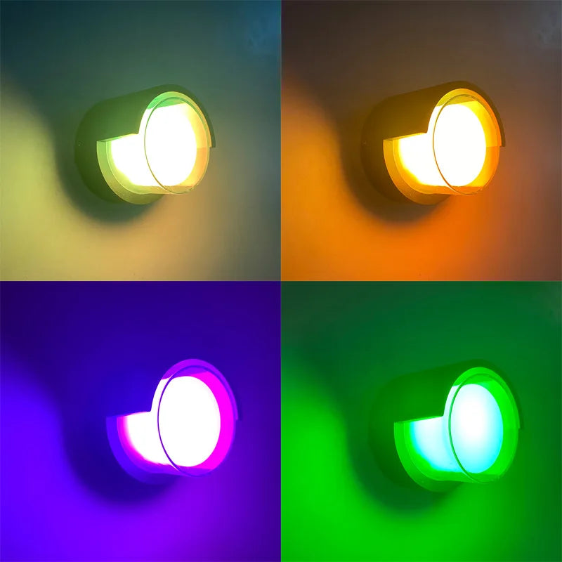 applique murale led extérieure wi-fi étanche double abat-jour aluminium acrylique - vue 5 sur 15