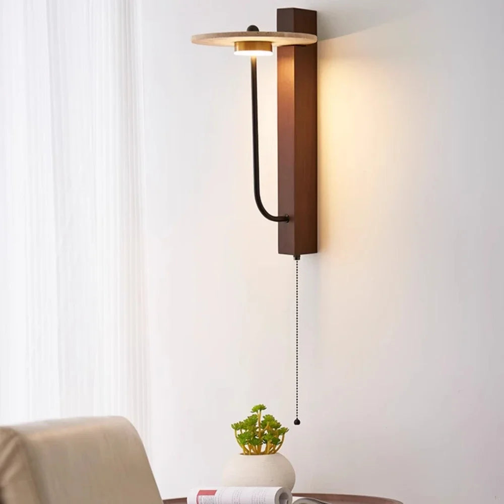applique murale led vintage en pierre naturelle pour éclairage créatif - vue 3 sur 8