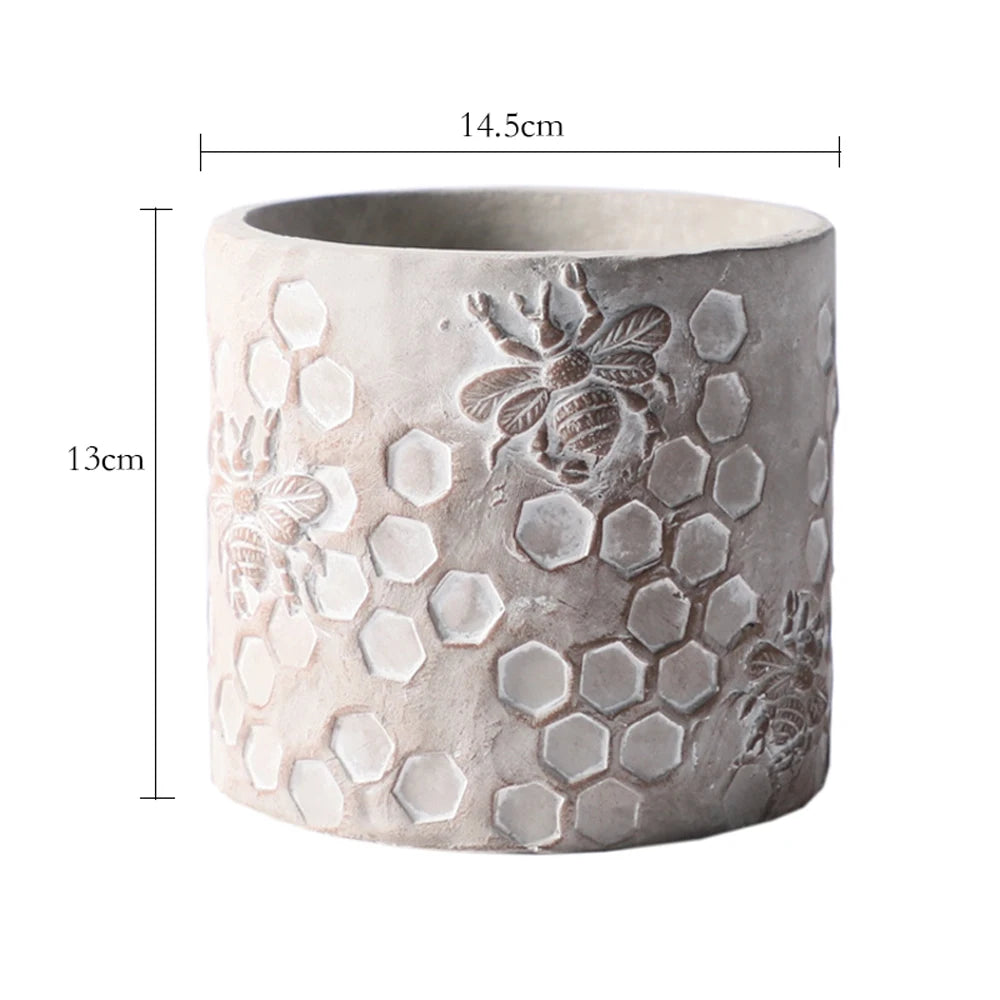 moule silicone pot fleurs béton motif vintage grand format - vue 14 sur 15