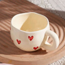 Tasse ceramique coeur amour peinte main anse cadeau