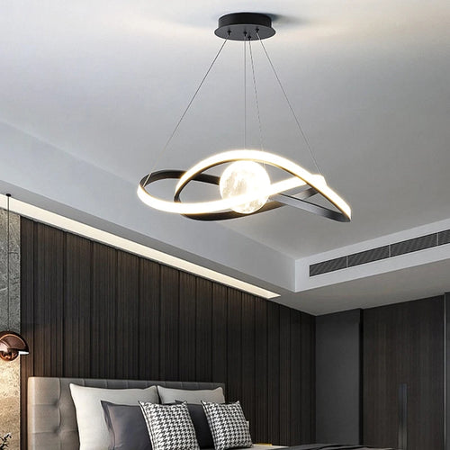 suspension led moderne style art noir pour intérieur
