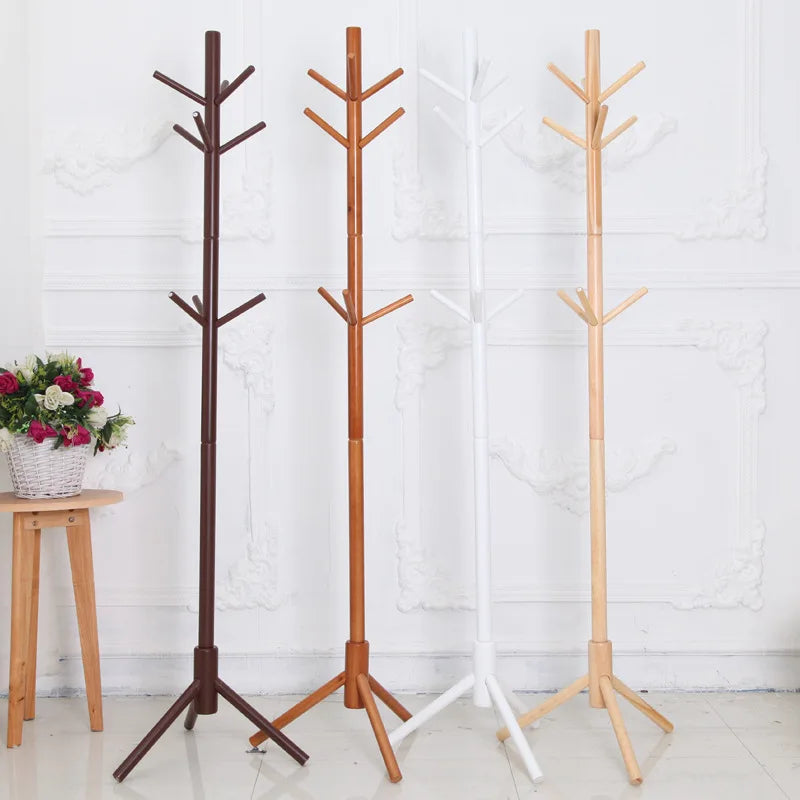 cintres en bois support à chapeaux et manteaux avec crochets - vue 3 sur 9