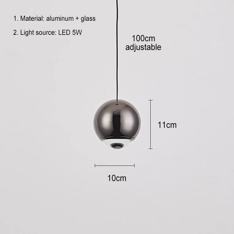 suspension lumière nordique LED lustre moderne lampe suspendue abat-jour boule éclairage intérieur décor à la maison salle à manger salon chambre - vue 7 sur 10