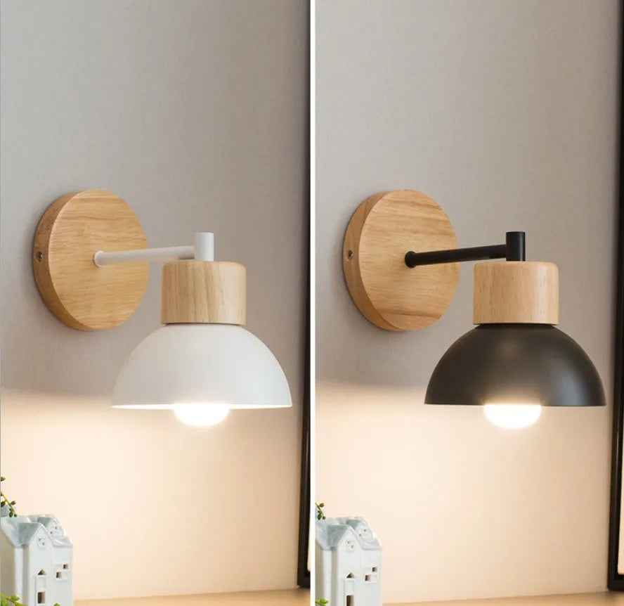 applique murale nordique en bois avec interrupteur décoratif oiseau - vue 5 sur 16