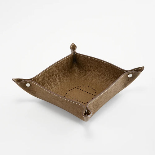 plateau de rangement en cuir pliable pour divers objets - vue 10 sur 10