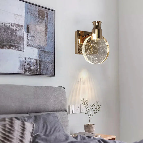 applique murale led de luxe en cristal décorative et veilleuse