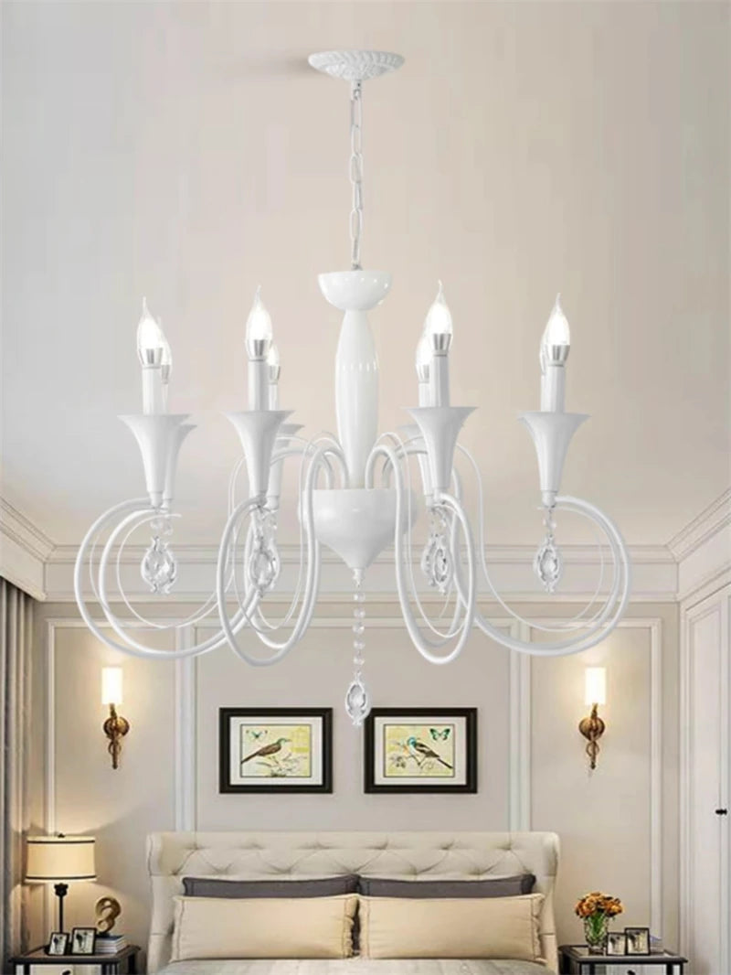 lustre en fer de style campagnard européen et américain pour intérieur - vue 2 sur 6