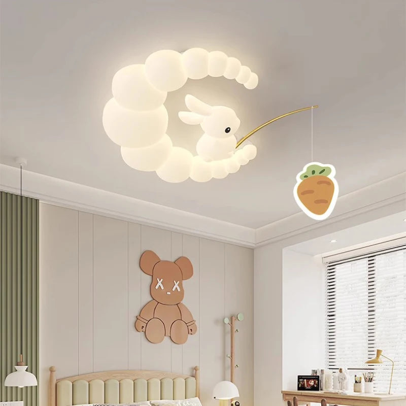 plafonnier lapin mignon pour chambre d'enfant moderne et chaleureuse - vue 4 sur 10