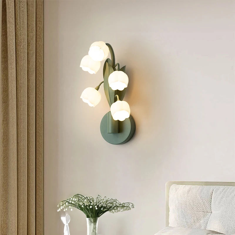 Applique murale Led style rural nordique maison fleurs muguet - vue 5 sur 6