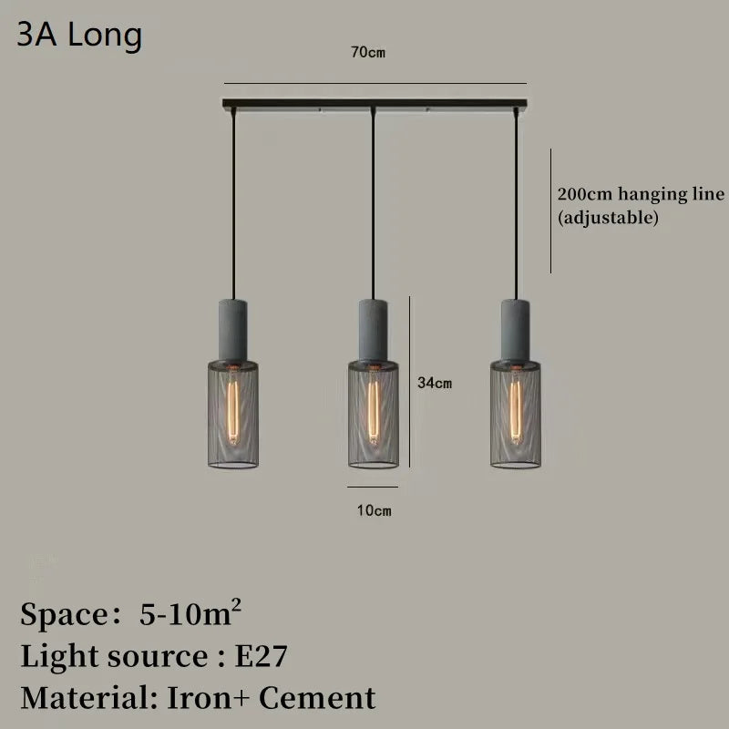 lampe suspendue en béton industriel avec abat-jour en fer - vue 16 sur 29
