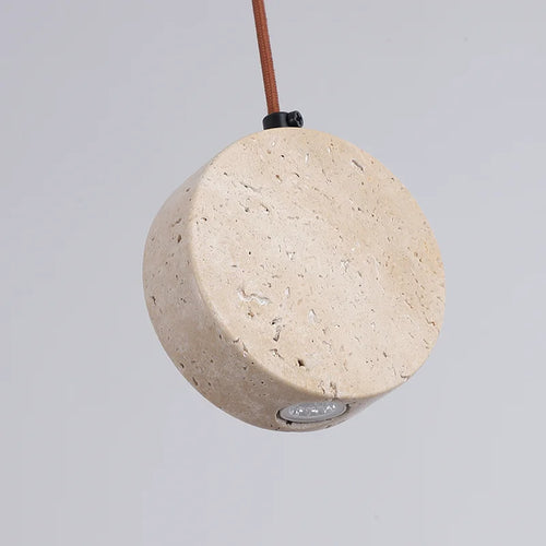 lustre vintage avec abat-jour cloche en pierre naturelle - vue 7 sur 6