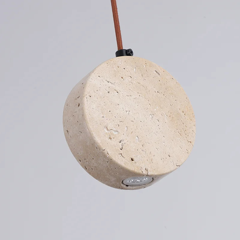 suspension vintage en pierre naturelle avec abat-jour cloche - vue 6 sur 6