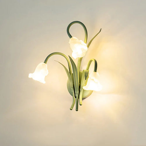 Applique murale rétro restaurant vert led éclairage fleurs créatives américaines