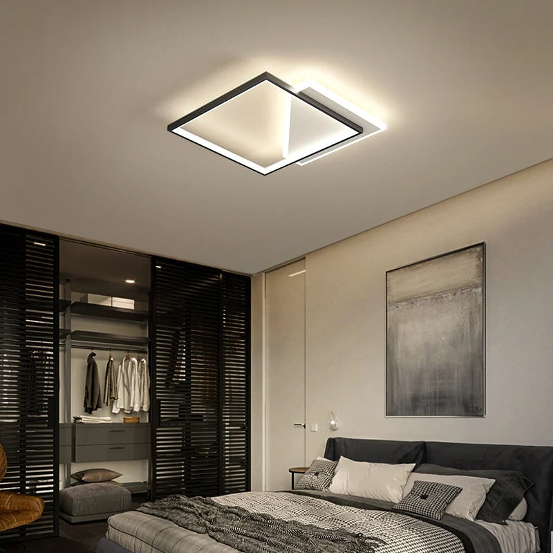 lustre led carré luxe moderne lotus art déco luminaire - vue 5 sur 8
