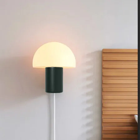 applique murale tête de lit avec prise en verre champignon - vue 5 sur 9