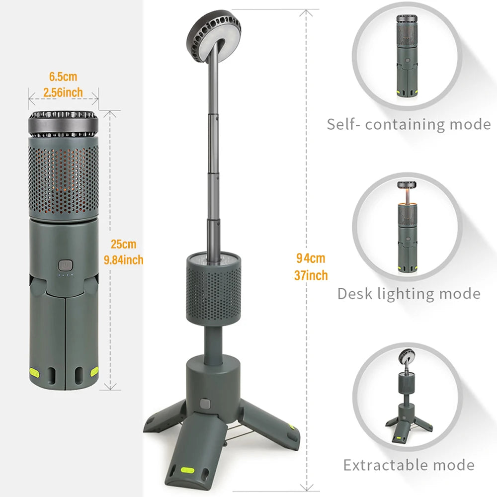 LED Outdoor Camping Lantern, UBS Rechargeable, Adjustable Color Temperature Outdoor Portable Lantern, IP65 Waterproof, Retractab - vue 3 sur 8