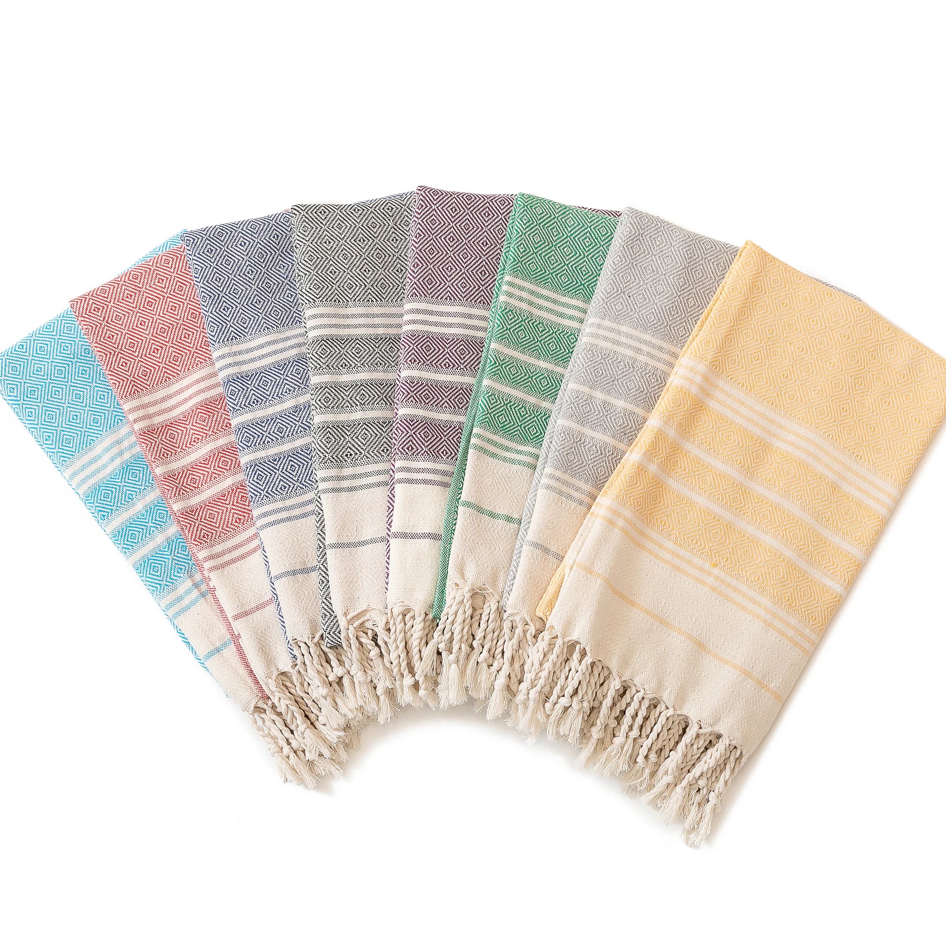 serviette de plage turque coton losanges sechage rapide - vue 4 sur 6