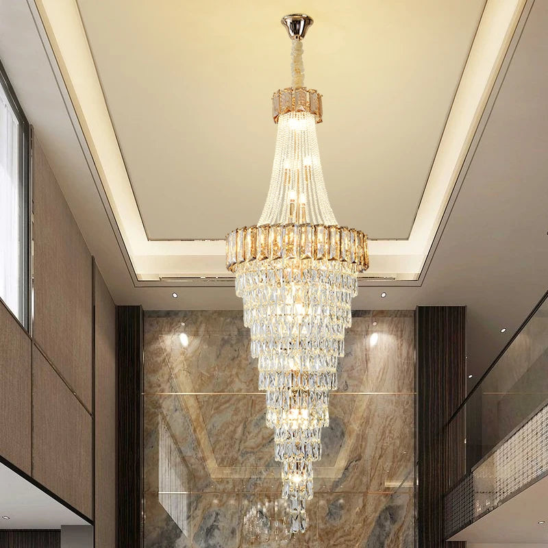 lustre contemporain en cristal pour décoration intérieure élégante - vue 6 sur 16
