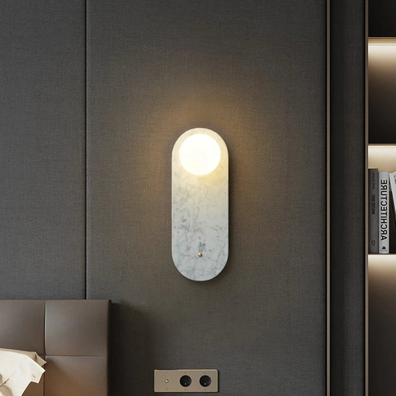 applique murale nordique en marbre blanc pour éclairage de luxe - vue 4 sur 8