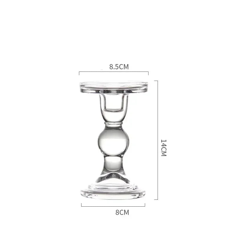 bougeoir en verre pour bougies pilier et coniques décoration intérieure - vue 13 sur 12