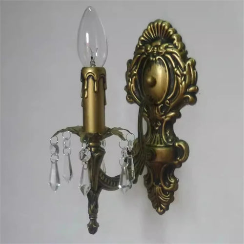 applique murale classique avec suspensions en cristal décoratifs