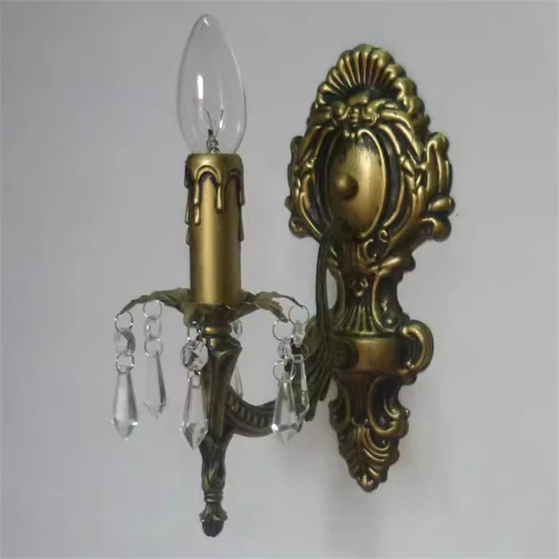 applique murale classique avec suspensions en cristal décoratifs - vue 4 sur 7