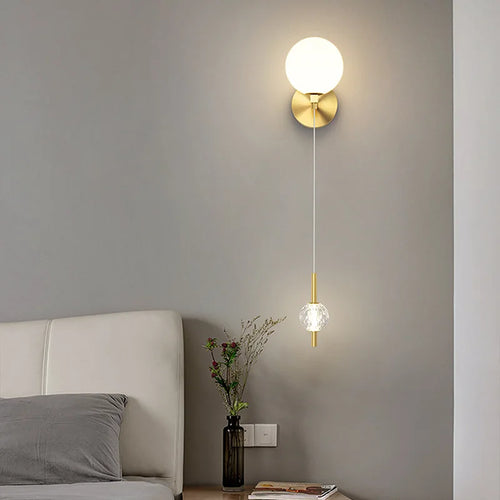 applique murale moderne en laiton avec 3 appliques interchangeables - vue 3 sur 7
