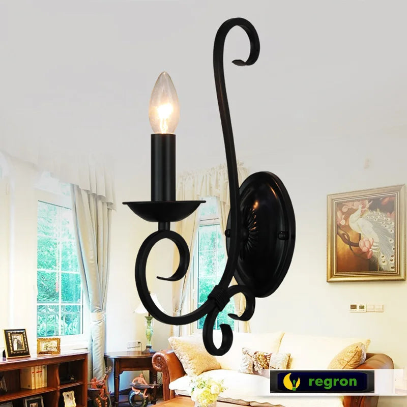 applique murale rustique en métal et fer à led - vue 5 sur 12