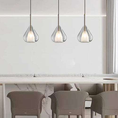 Suspension en verre lustre Led moderne lampe pendante de luxe cuisine salon chambre à côté de la lampe lustre en cristal - vue 4 sur 7
