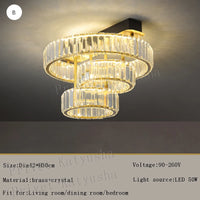 plafonnier de luxe en cuivre et cristal décoration moderne