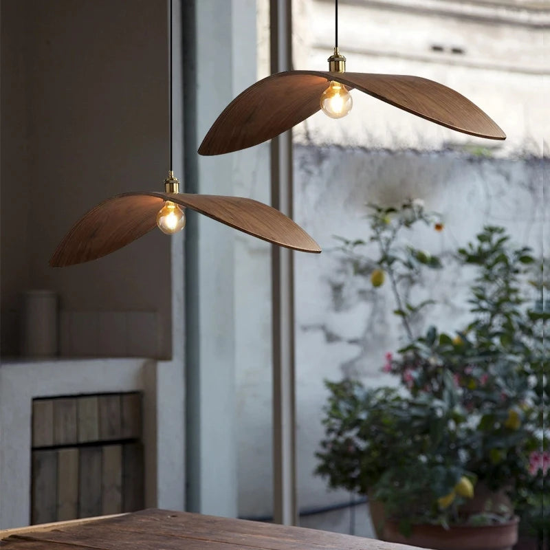 Wabi Sabi bois Art Led lustre Restaurant Bar salle à manger décor à la maison lampes suspendues Loft escaliers lampe suspendue - vue 3 sur 9