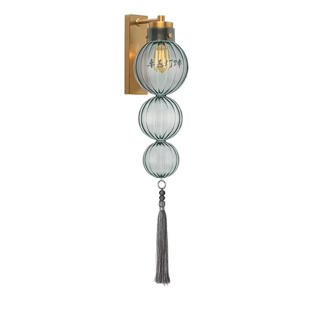 suspension en verre teinté style chinois pour décoration intérieure - vue 14 sur 15