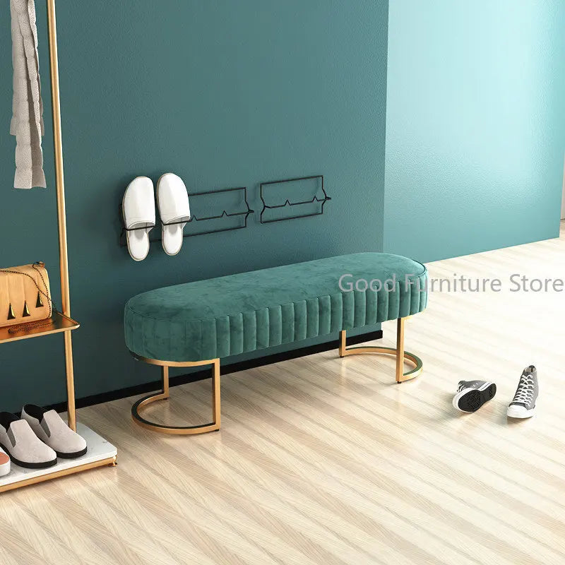 tabouret de chaussures luxe pouf ottoman pour hôtel café et magasin - vue 4 sur 12