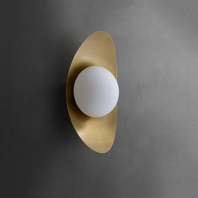 Design américain créatif Yuanbao fer Art applique lumière de luxe étude Art Simple moderne chambre hôtel couloir or lampe à LED - vue 6 sur 6