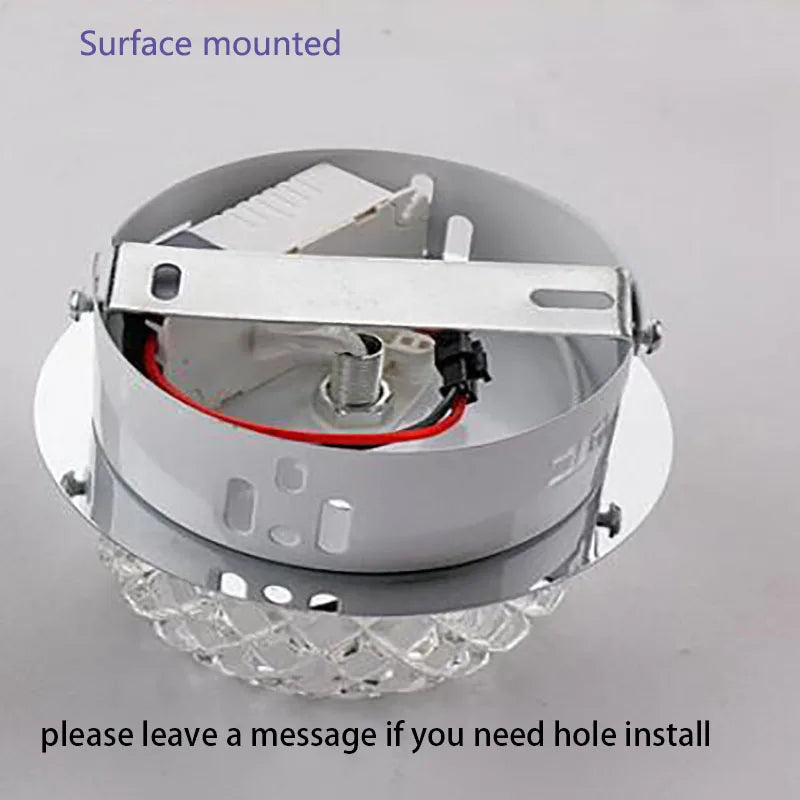 Plafonniers en cristal LED lampe d'allée projecteur salon couloir entrée Downlight en acier inoxydable lampe de Base de miroir - vue 7 sur 9