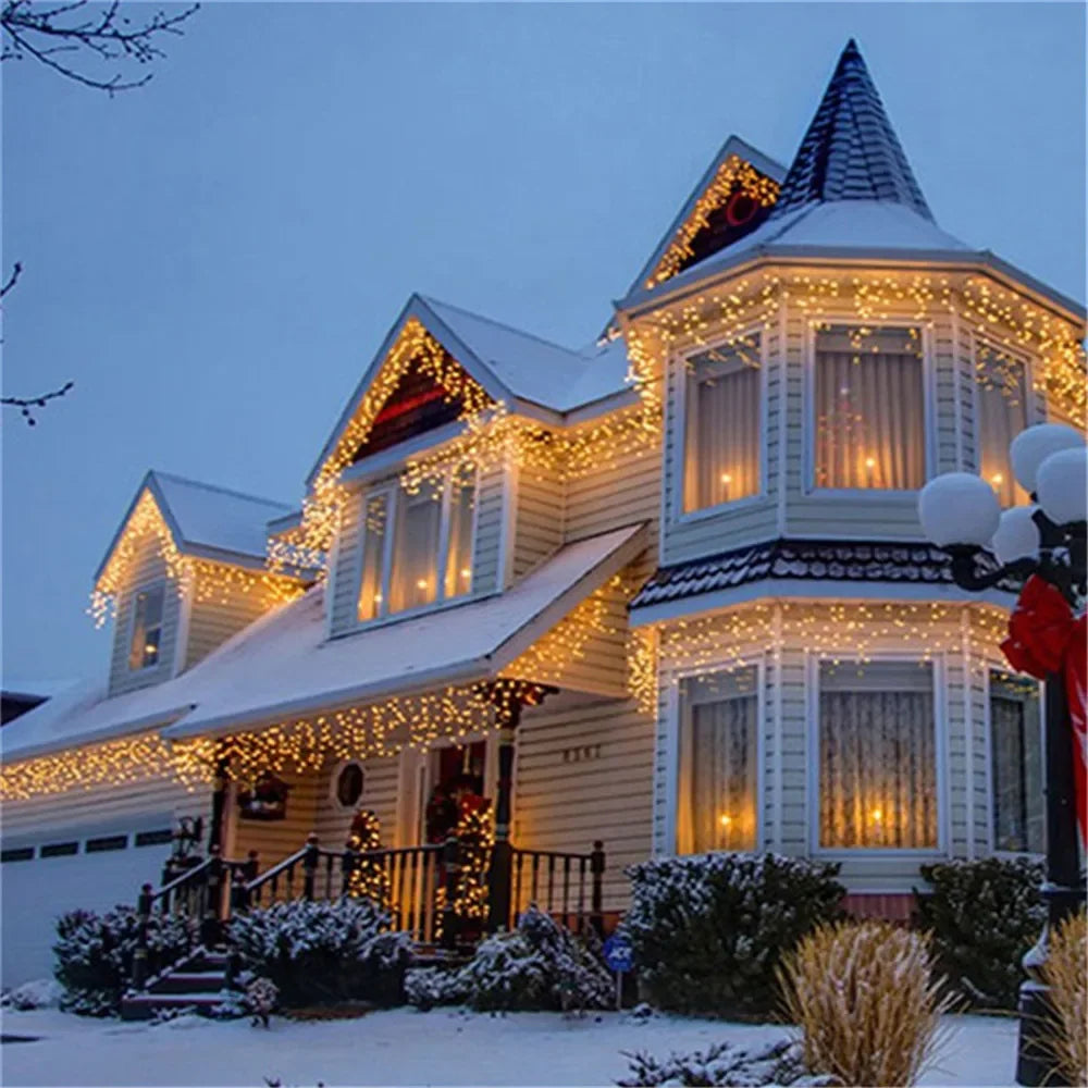 guirlande lumineuse extérieure décorations de Noël pour hiver
