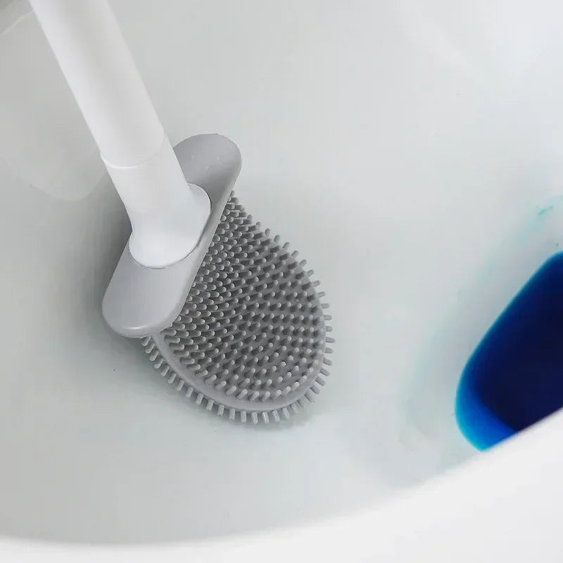brosse en silicone avec manche flexible et support de séchage rapide