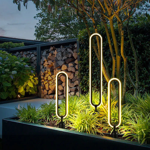 lampe LED extérieure ronde minimaliste pour jardin et allée - vue 4 sur 12
